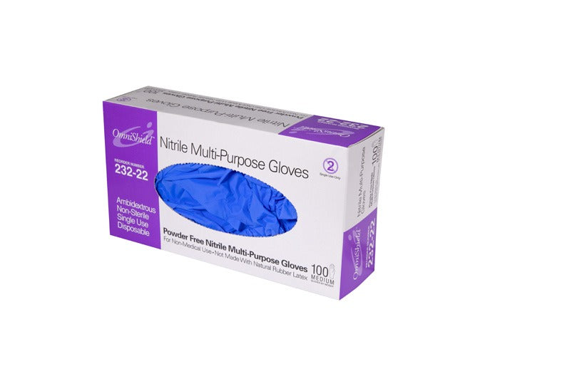 OmniShield Nitrile 3.5g Powder Free Multi-Purpose Gloves - Size: Large