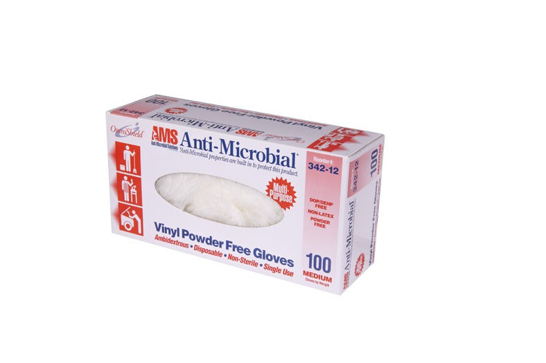 OmniShield Vinyl Powder Free Multi-Purpose Gloves with AMS TECHNOLOGY - Size: Small