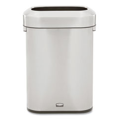 Refine Series Waste Receptacle, 15 gal, Plastic/Stainless Steel