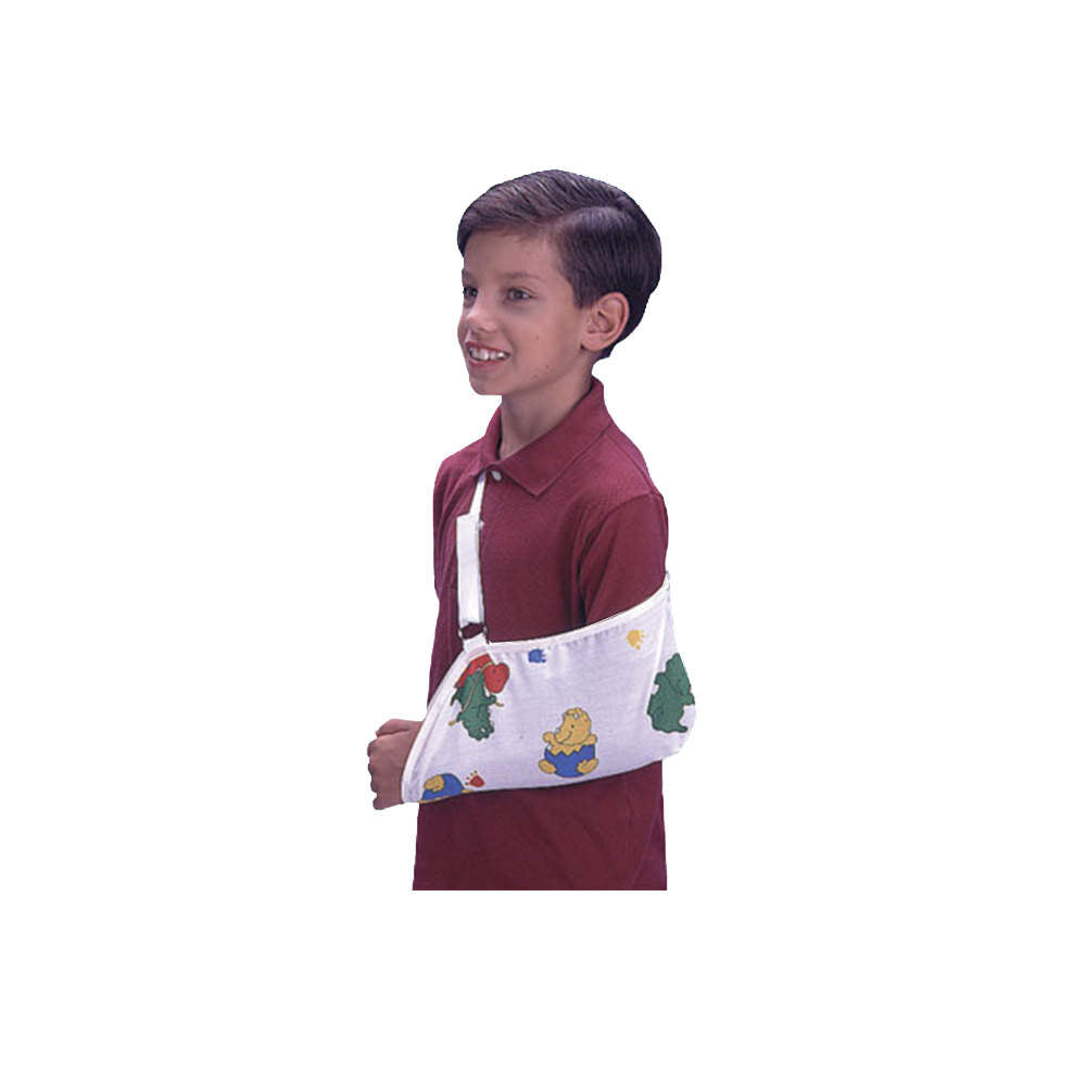 ARM SLING CARTOON DESIGN, VELCRO CLOSURE WHITE COTTON SMALL - 1 EACH