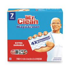 Magic Eraser Extra Durable. 4.6 x 2.4, 0.7" Thick, White, 7/Pack