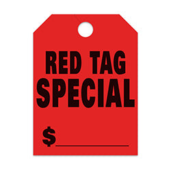 Hang Tags - Red Tag Special - Large, Red 50 / PK