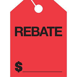 Hang Tags - Rebate - Large, Red 50 / PK