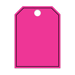 Hang Tags - Blank with Black Frame - Large, Pink 50 / PK