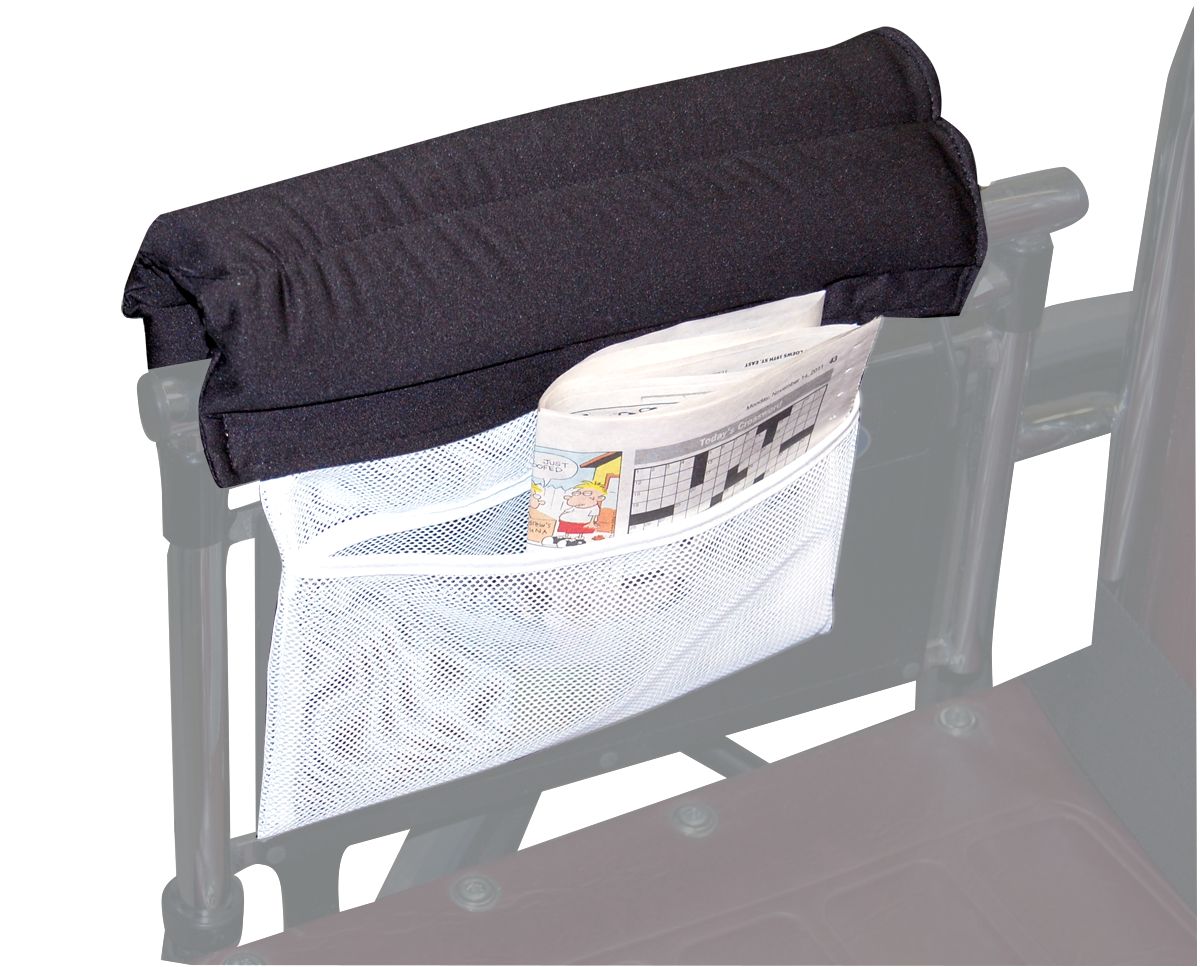 Armrest Wheelchair Cushion w/Storage Pouch