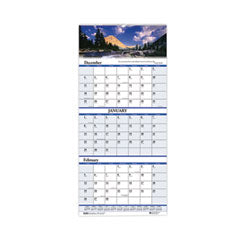 Earthscapes Recycled 3-Month Vertical Wall Calendar, Scenic Photograph