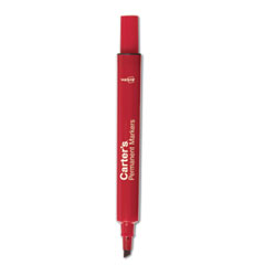 Large Desk Style Permanent Marker, Broad Chisel Tip, Red, Dozen