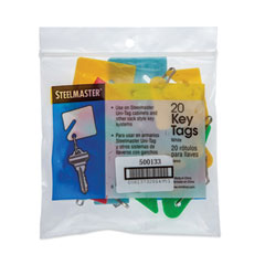 Key Tags, Blue/Green/Red/Yellow, 20/Pack, 3 Packs/Carton