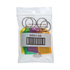 Key Tags, Green/Orange/Purple/Yellow, 4/Pack, 12 Packs/Carton