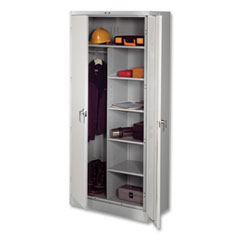 Deluxe Combination Wardrobe/Storage Cabinet, 36w x 18d x 78h, Light Gray