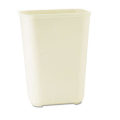 Fiberglass Wastebasket, 10 gal, Fiberglass, Beige