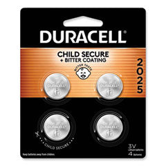 Lithium Coin Batteries With Bitterant, 2025, 4/Pack