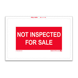 Not Inspected for Sale Sticker - 8 x 5-1/4 - Qty. 100 100 / PK
