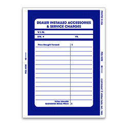 Dealer Add On Sticker - Printed 250 / PK