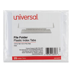 Hanging File Folder Plastic Index Tabs, 1/3-Cut, Clear, 3.7 Hanging File Folder Plastic Index Tabs, 1/3-Cut, Clear, 3.7