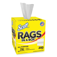 Rags in a Box, POP-UP Box, 12 x 9, White, 200/Box, 8 Boxes/Carton