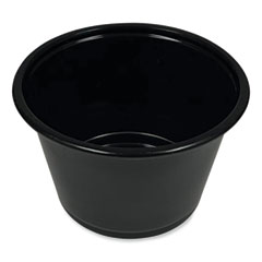 Souffle/Portion Cups, 4 oz, Polypropylene, Black, 2,500/Carton