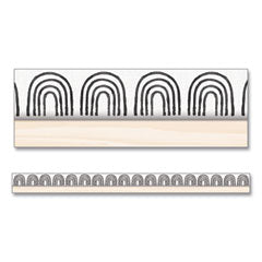 Straight Borders, 3" x 3 ft, Black/White Rainbows, 12/Pack