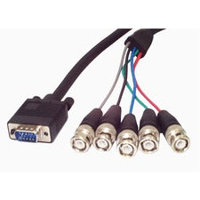 StarTech.com 6 ft Coax HD15 VGA to 5 BNC Monitor Cable - Male/Male 6 ft Video Cable for Monitor, PC, Video Device - First End: 1 x 15-pin HD-15 - Male - Second End: 5 x BNC - Male - Black - 1 Each