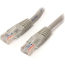 StarTech.com 10ft Gray Molded Cat5e UTP Patch Cable 10 ft Category 5e Network Cable - First End: 1 x RJ-45 Network - Male - Second End: 1 x RJ-45 Network - Male - Patch Cable - Gray - 1 Each
