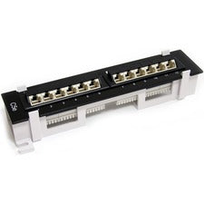 StarTech.com 1U 12 Port Wall Mount Cat5e 110 Patch Panel - 45 Degree 12 x RJ-45 - 12 Port(s) - 12 x RJ-45 - 1U High - Wall Mountable