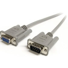 StarTech.com Null-Modem Serial Cable 6 ft Serial Data Transfer Cable for Mouse, Monitor - First End: 1 x 9-pin DB-9 Serial - Male - Second End: 1 x 9-pin DB-9 Serial - Female - Extension Cable - Gray - 1 Each
