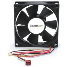 StarTech.com 80mm Dual Ball Bearing Computer Case Fan - 1 Pack 3.15" Maximum Fan Diameter - 32 CFM Maximum Airflow - 2500 rpm - 34 dB Noise - 3-pin TX3 - Plastic - 1 Each - Case