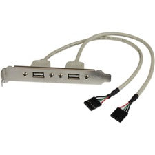 StarTech.com 2 Port USB A Female Slot Plate Adapter Cable 2 x USB 2.0 Type A - Female - 2 x 5-pin - Silver - 1 Each