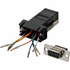 StarTech.com DB9 to RJ45 Modular Serial Adapter - Black 1 x 9-pin DB-9 Serial Female - 1 x RJ-45 Network Female - Gold Connector - Gold Contact - Black - 1 Each