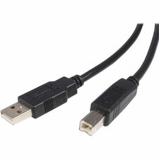 StarTech.com High Speed Certified USB 2.0 USB Cable 10 ft USB Data Transfer Cable for Printer, Scanner, External Hard Drive - First End: 1 x 4-pin USB Type A - Male - Second End: 1 x 4-pin USB Type B - Male - 480 Mbit/s - Nickel Plated Connector - 22/28 A