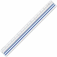 Westcott Magnifying Computer Printout Rulers 15" Length x 1" Width - 1/16 Graduations - Imperial, Metric Measuring System - Acrylic - Clear - 1 Each