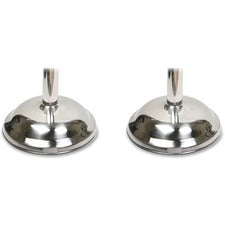 Tatco Bell-shaped Weight Base for Stanchion Stainless Steel Post - Black Rope Attachment - Chrome - 2 / Box
