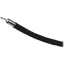 Tatco Velour Rope for Stanchion Chrome Plated Post - 72" Black Rope Attachment - Black - 1 Each