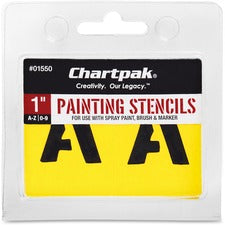 Chartpak Painting Letters/Numbers Stencils 1" - Gothic - Yellow