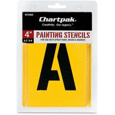 Chartpak Painting Letters/Numbers Stencils 4" - Gothic - Yellow