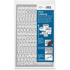 Chartpak Vinyl Helvetica Style Letters/Numbers 12 x Numbers, 167 x Capital Letters Shape - Self-adhesive - Helvetica Style - Easy to Use - 0.50" Height - White - Vinyl - 201 / Pack