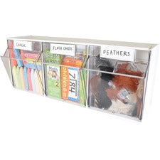 Deflecto Tilt Bin Interlocking Multi-Bin Storage Organizer 3 Compartment(s) - 9.50" Height x 23.63" Width x 7.75" Depth - Desktop - White - 1 Each