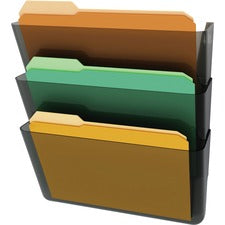 Deflecto Stackable DocuPocket Set 3 Pocket(s) - 7" Height x 13" Width x 4" Depth - Stackable - Smoke - 3 / Set