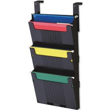 Deflecto Partition Pocket System 3 Pocket(s) - 25" Height x 12.62" Width x 3.87" Depth - Black - 3 / Set