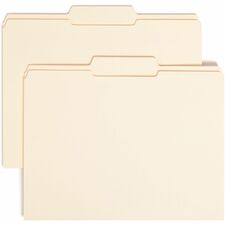 Smead 1/3 Tab Cut Letter Recycled Top Tab File Folder 8 1/2" x 11" - 3/4" Expansion - Top Tab Location - Center Tab Position - 11 pt. - 2 Plys - Manila - Reinforced, Durable, Reinforced Tab, Rounded Corner - 10% Recycled - 100 / Box
