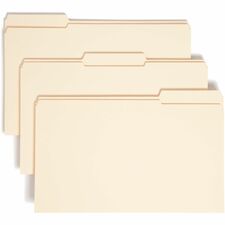 Smead 1/3 Tab Cut Legal Recycled Expanding File 8 1/2" x 14" - 1 1/2" Expansion - Top Tab Location - Assorted Tab Position - 14 pt. - 2 Plys - Manila - 10% Recycled - 50 / Box