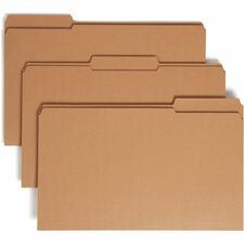 Smead 1/3 Tab Cut Legal Recycled Top Tab File Folder 8 1/2" x 14" - 3/4" Expansion - Assorted Tab Position - 11 pt. - 2 Plys - Kraft - Reinforced - 10% Recycled - 100 / Box