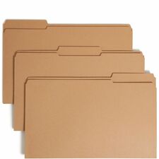 Smead 1/3 Tab Cut Legal Recycled Fastener Folder 8 1/2" x 14" - 3/4" Expansion - 1 x 2K Fastener(s) - 2" for Folder - Top Tab Location - Assorted Tab Position - 11 pt. - 2 Plys - Kraft - Wear Resistant, Tear Resistant, Heavy Duty, Rounded Corner, Reinforc