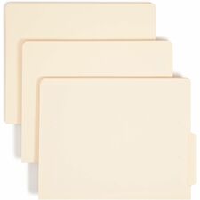 Smead Shelf-Master 1/3 Tab Cut Letter Recycled End Tab File Folder 8 1/2" x 11" - 3/4" Expansion - End Tab Location - Bottom Tab Position - 11 pt. - 2 Plys - Manila - Reinforced Tab - 10% Recycled - 100 / Box