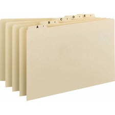 Smead Filing Guides with Alphabetic Indexing 25 Printed Assorted Tab(s) - Character - A-Z - 25 Tab(s)/Set - 0.50" Tab Height - Legal - Manila Tab(s) - 10% Recycled - 25 / Set
