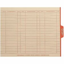 Smead File Guide Printed Center Tab(s) - Message - OUT x 0.50" Tab Width - Legal - 8.50" Width x 14" Length - Manila Divider - Red Tab(s) - 10% Recycled - 100/Box - 5 / Carton