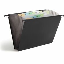 Smead Letter Expanding File 8 1/2" x 11" - 7/8" Expansion - 13 Pocket(s) - 12 Divider(s) - Polypropylene - Black - 1 Each