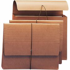 Smead Letter Recycled File Wallet 8 1/2" x 11" - 3 1/2" Expansion - Redrope - Reinforced Gusset, Elastic Closure, Flap - 30% Recycled - 10 / Box