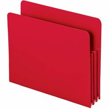 Smead Straight Tab Cut Letter File Pocket 8 1/2" x 11" - 3 1/2" Expansion - Polypropylene - Red - 4 / Pack
