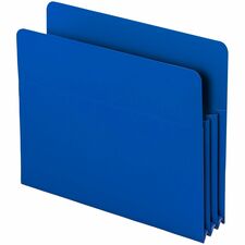 Smead Straight Tab Cut Letter File Pocket 8 1/2" x 11" - 3 1/2" Expansion - Polypropylene - Blue - 4 / Pack